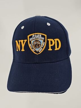 NYPD Embroidered Baseball Cap in Navy and Gold